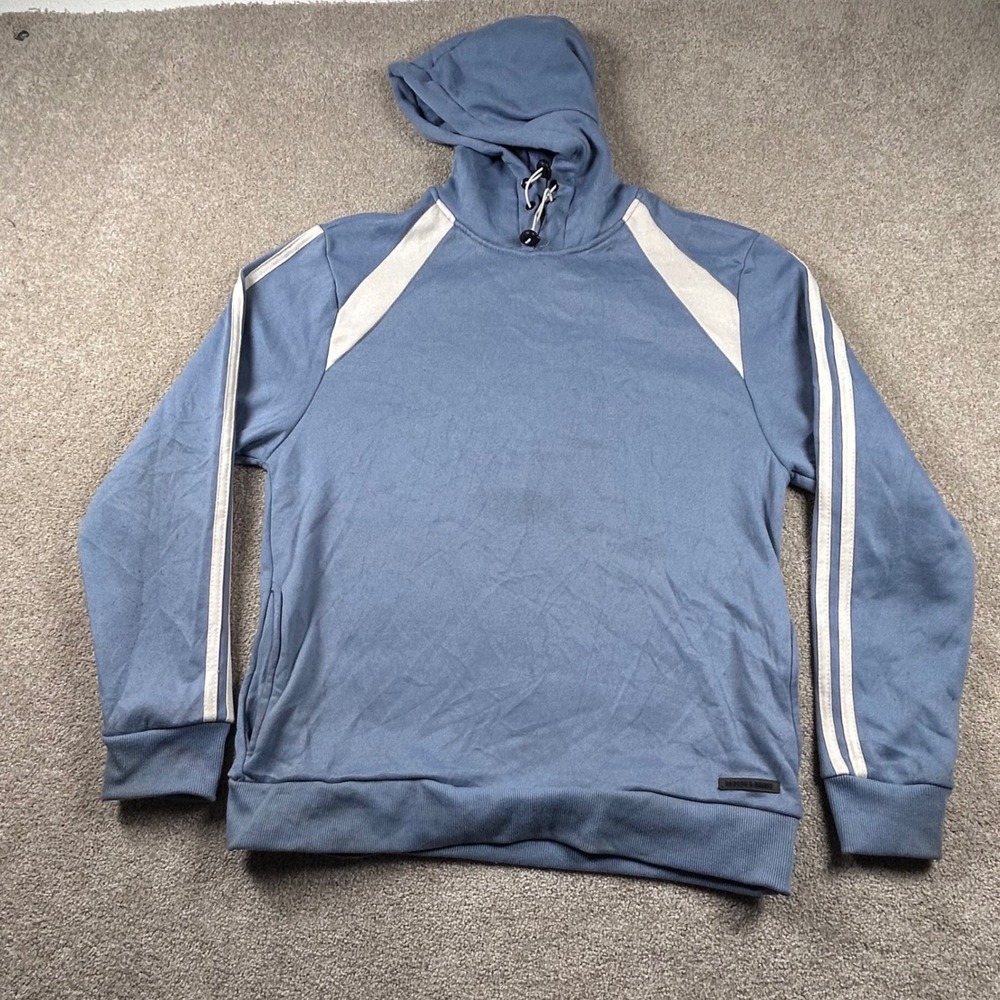 Hudson & Barrow small Mens Blue Fleece‎ Hoodie Sport Stripe Pullover Size S